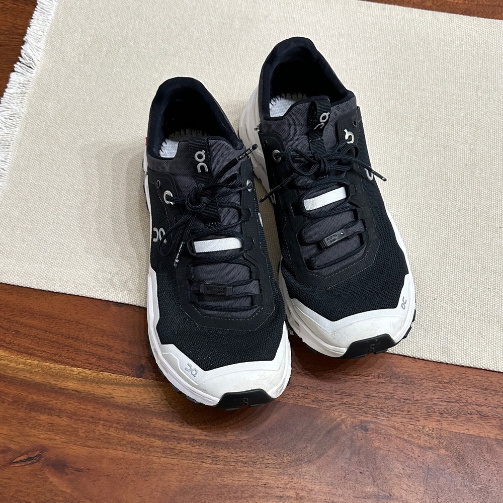 On Running Black and White Athletic Shoes